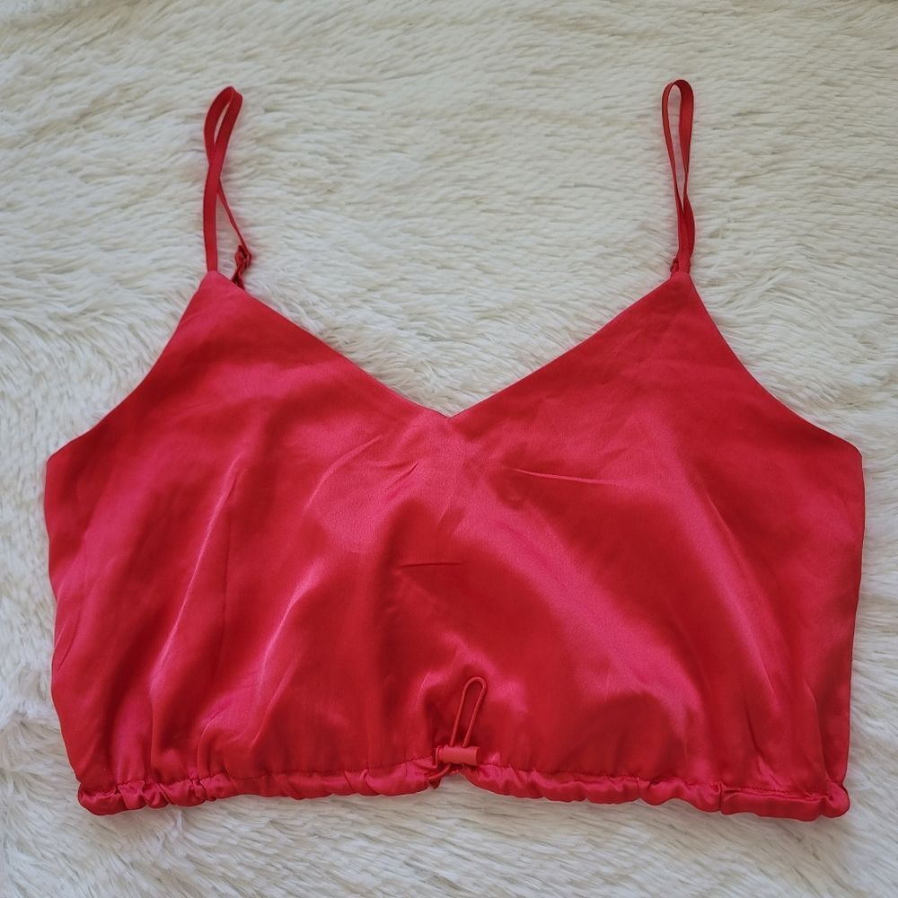 Revolve Superdown Red drawstring crop top size Medium